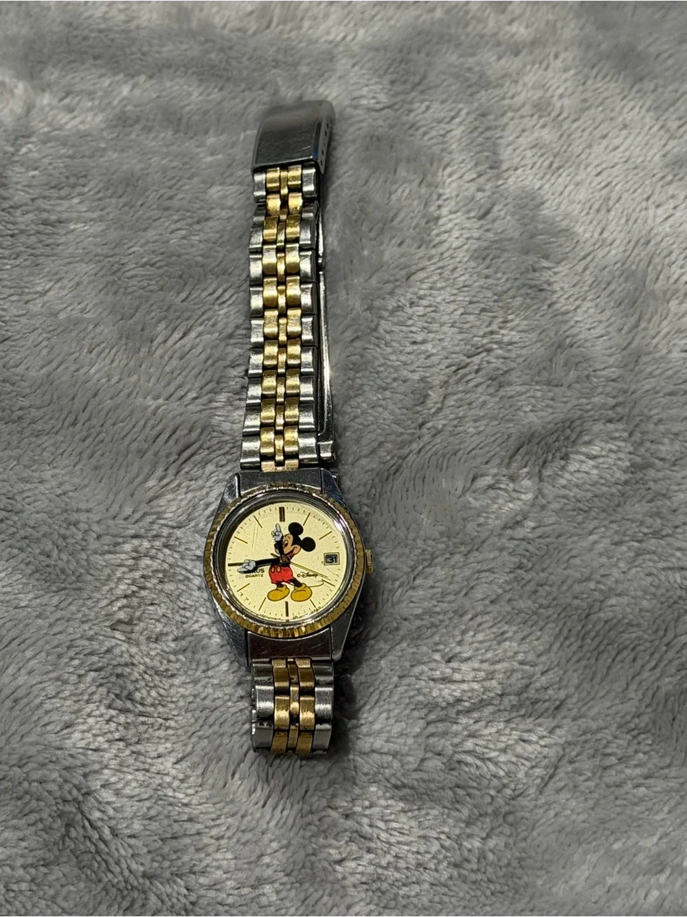 Lorus Women's Two-Tone Mickey Mouse Gold Dial Quartz Watch